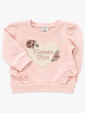 Kyle & Deena Girls' Pink 'Mama's Mini' Heart Sweatshirt